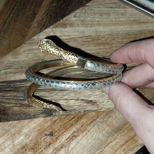 Gold and Silver Toned Snake Bangle Bracelet